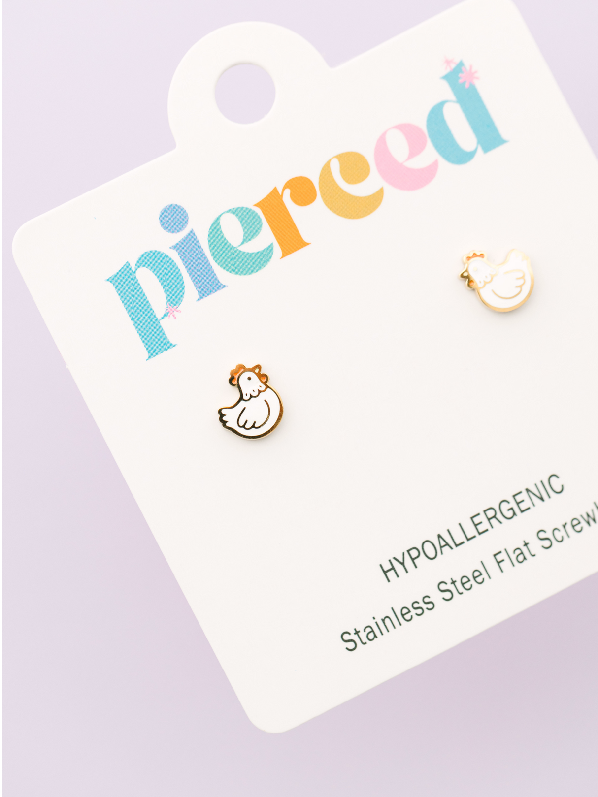 Pierced Co. Screwback Earrings - Chicken
