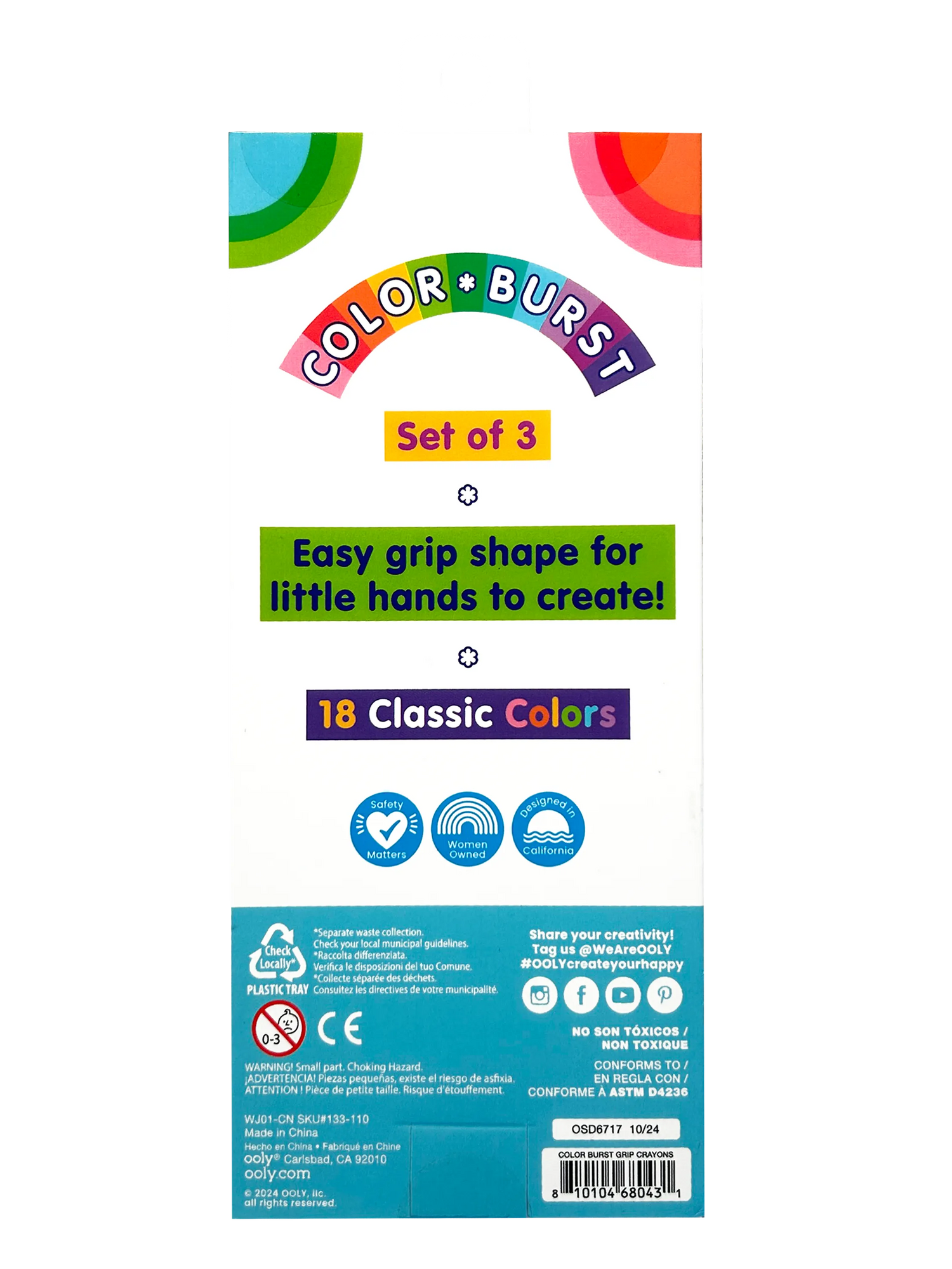 Color Burst Easy Grip Crayons