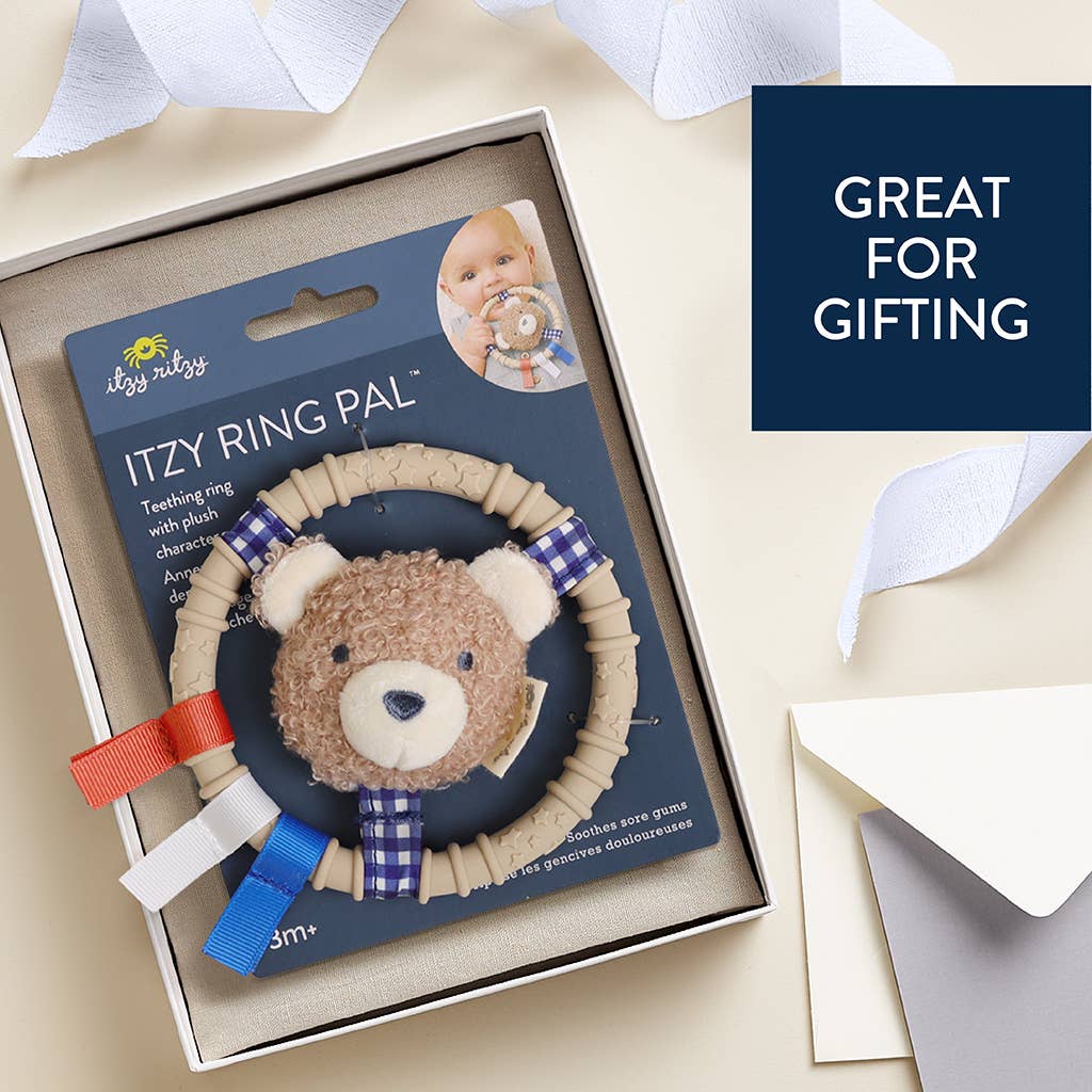 Itzy Ring Pal Teether - Taupe Bear