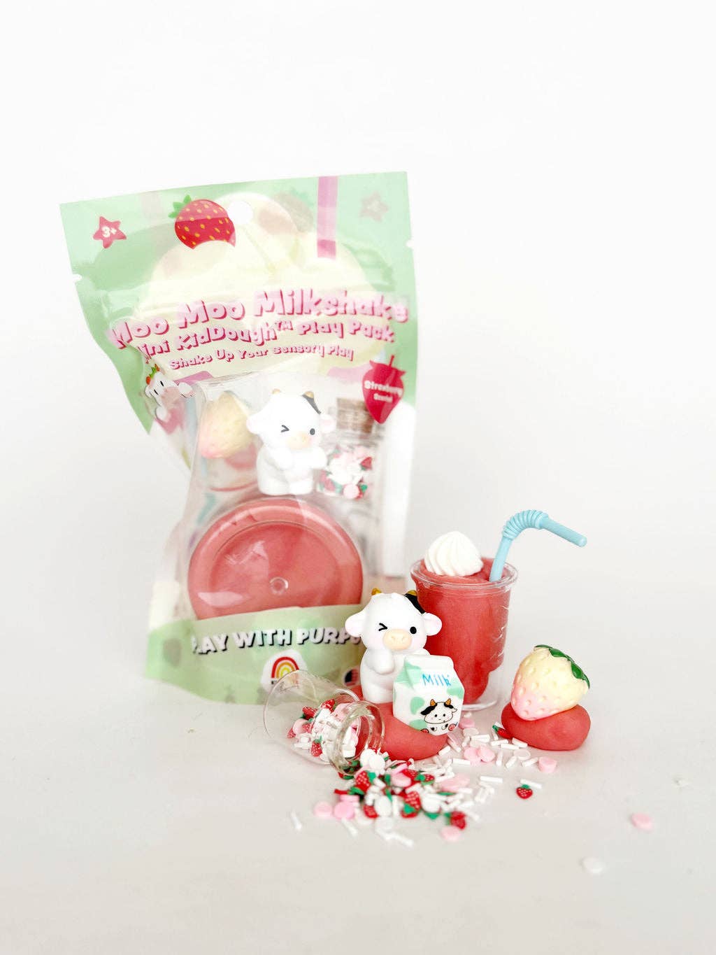 KidDough Mini Play Pack - Moo Moo Milkshake