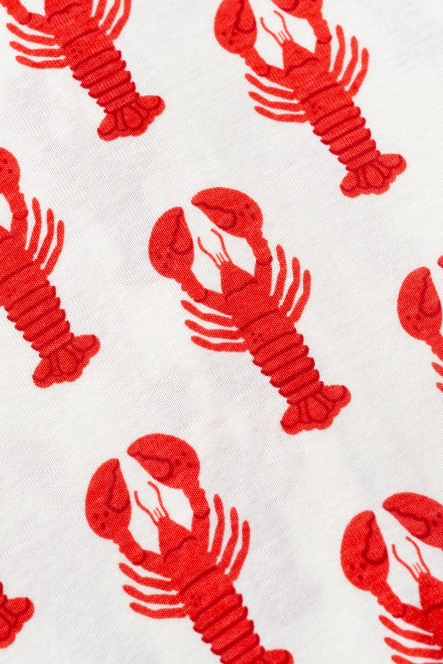 Two-Piece Shorty Pajama Set - Lobster Claws FINAL SALE