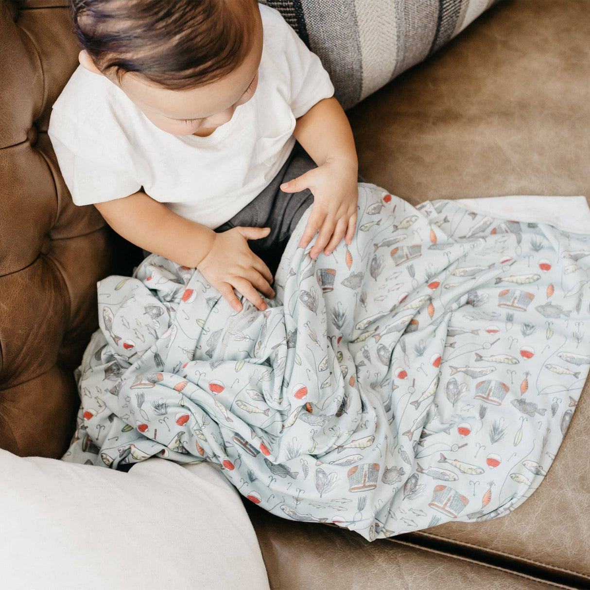 Knit Swaddle Blanket - Trout