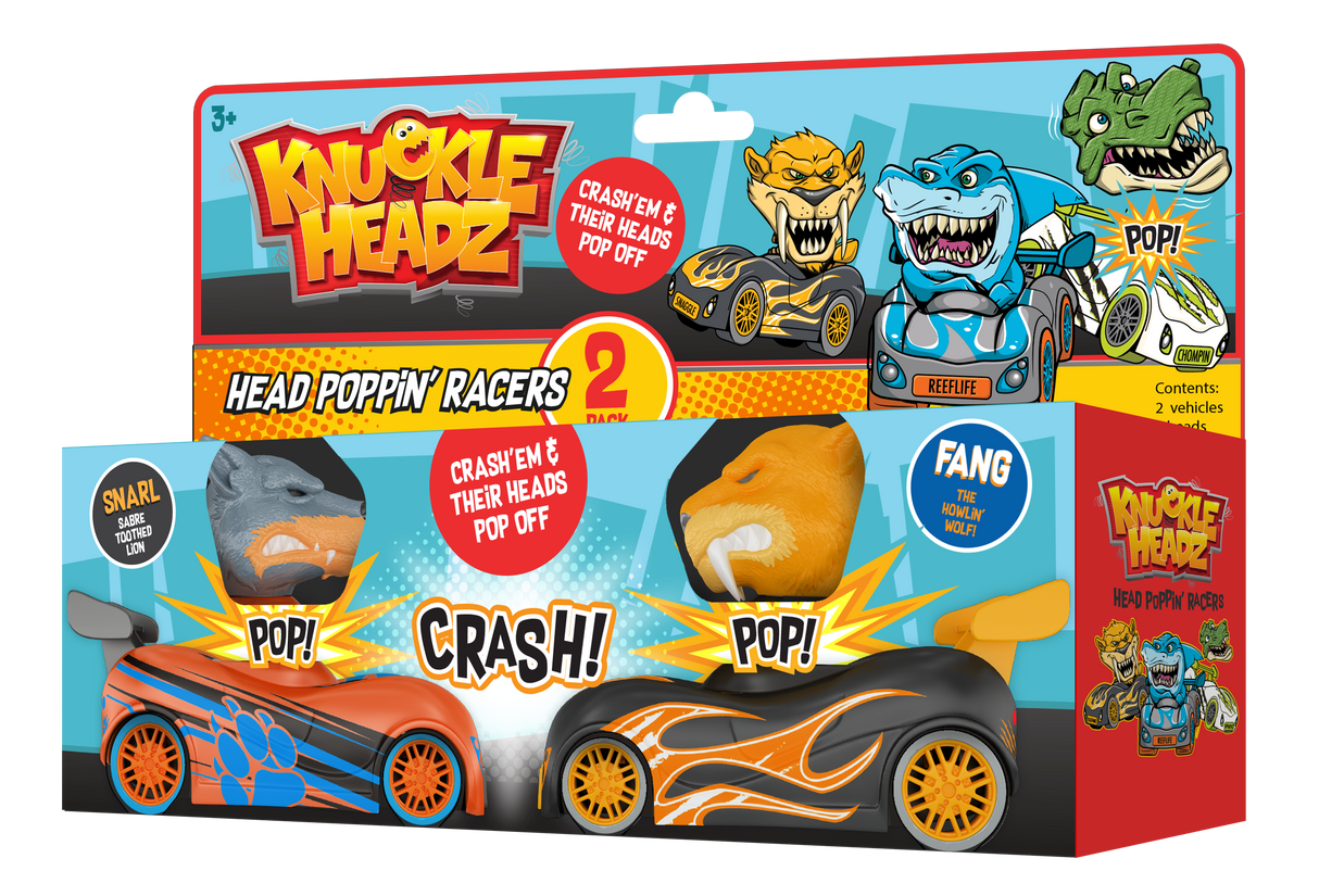 Knuckle-Headz Head Poppin' Crash Racers - Twin Pack