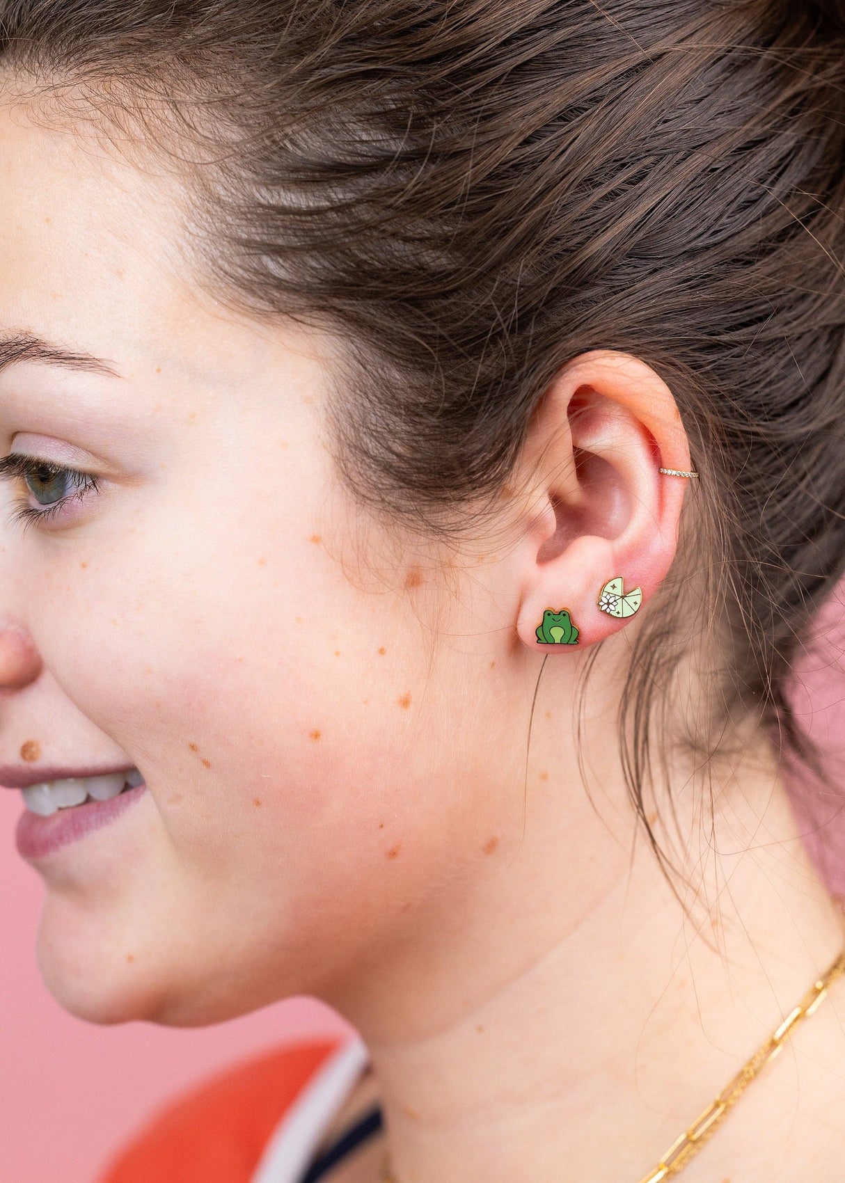 Pierced Co. Screwback Earrings - Frog & Lily Pad