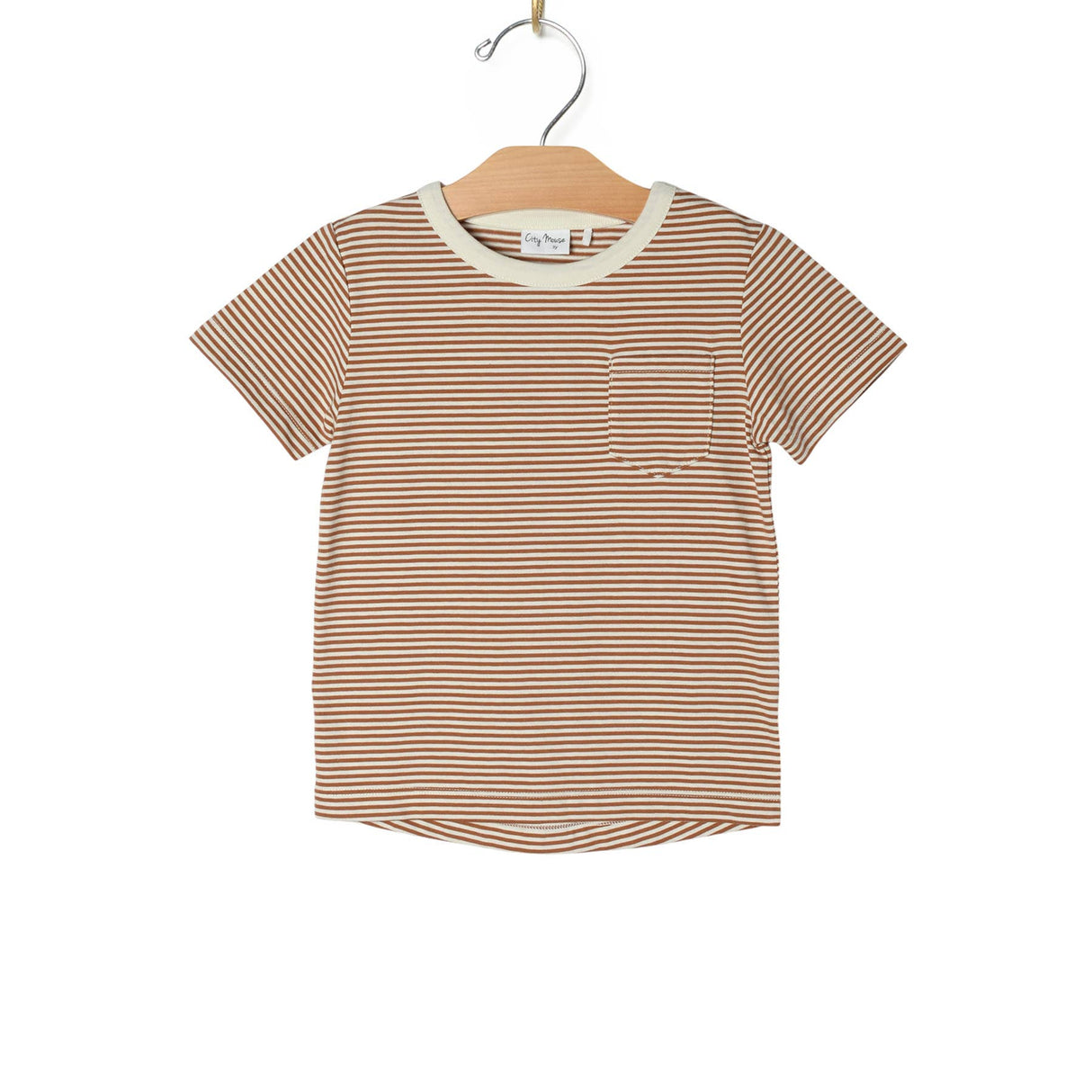 City Mouse Pocket Tee - Toffee Stripe
