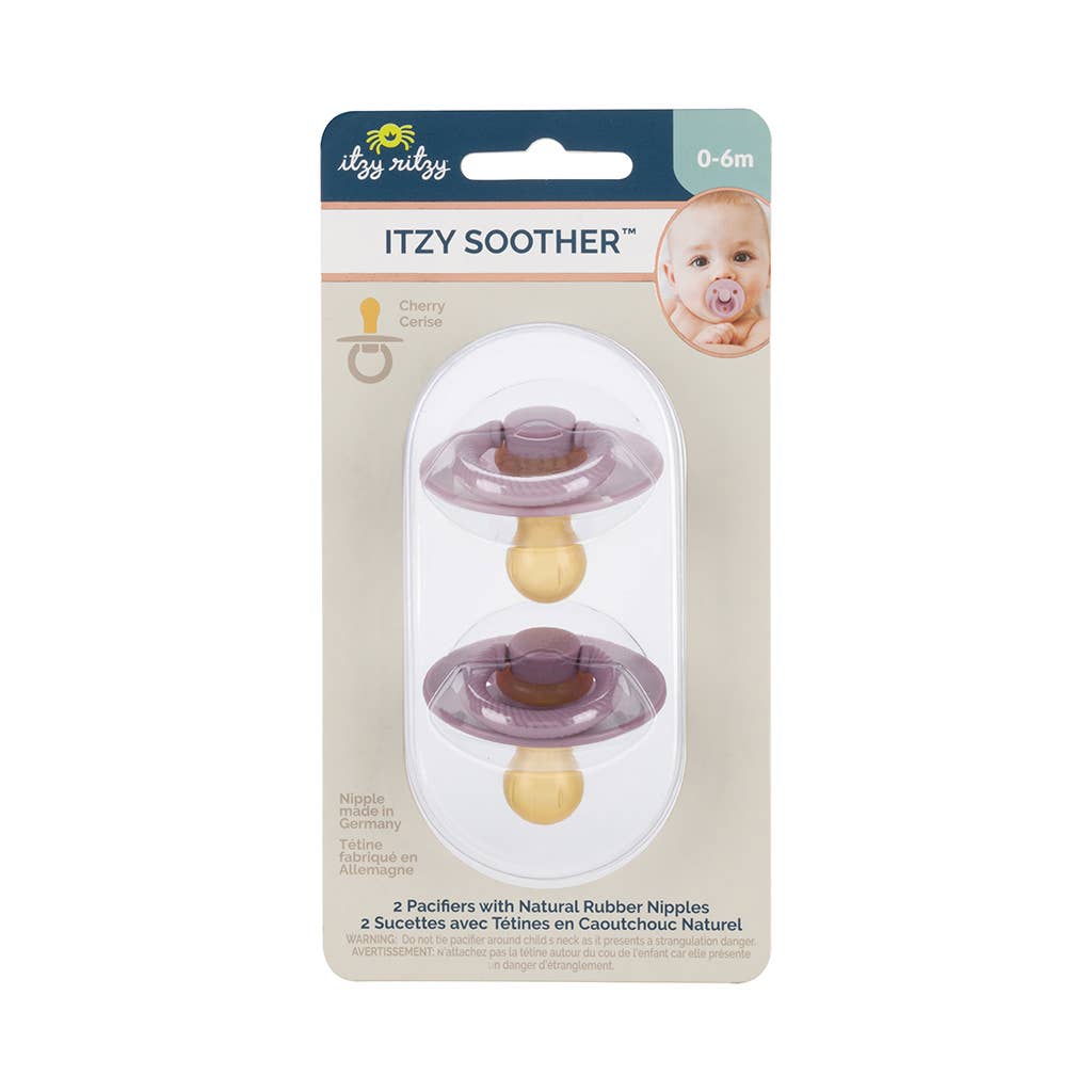 Itzy Soother Natural Rubber Paci Set - Blossom + Rosewood