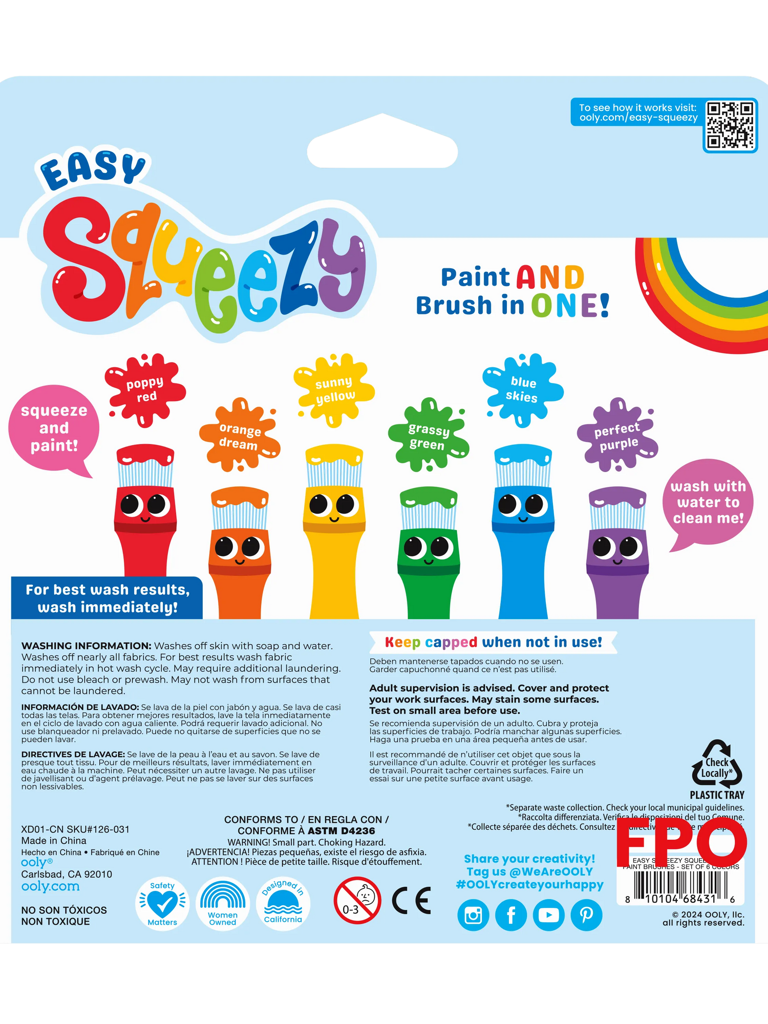 Easy Squeezy Squeezable Poster Paint Brushes