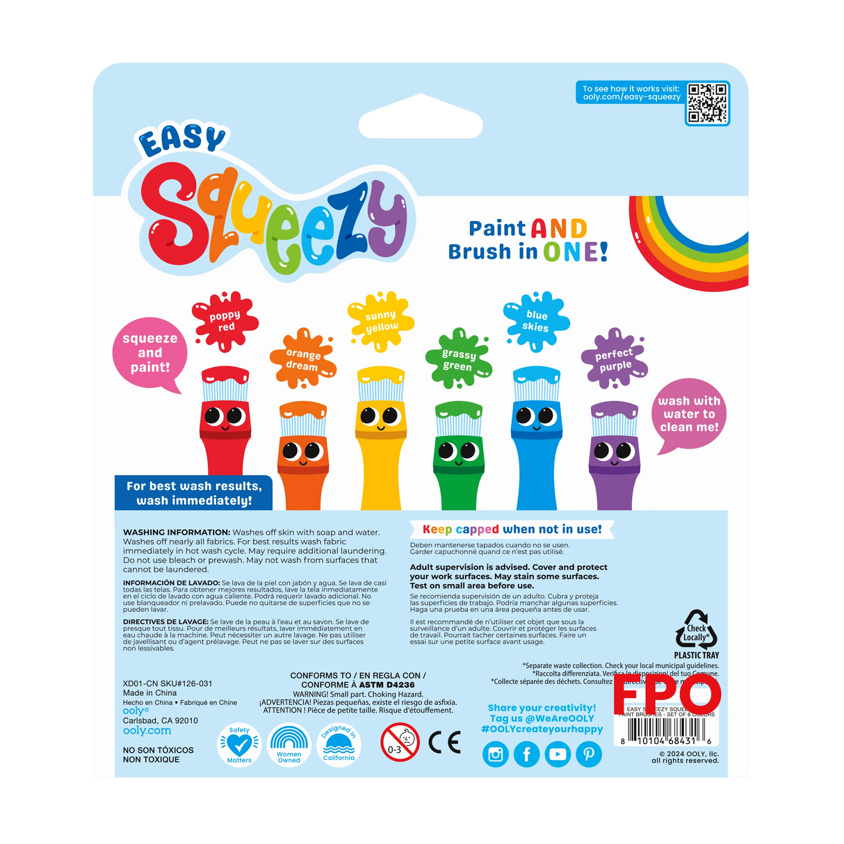 Easy Squeezy Squeezable Poster Paint Brushes