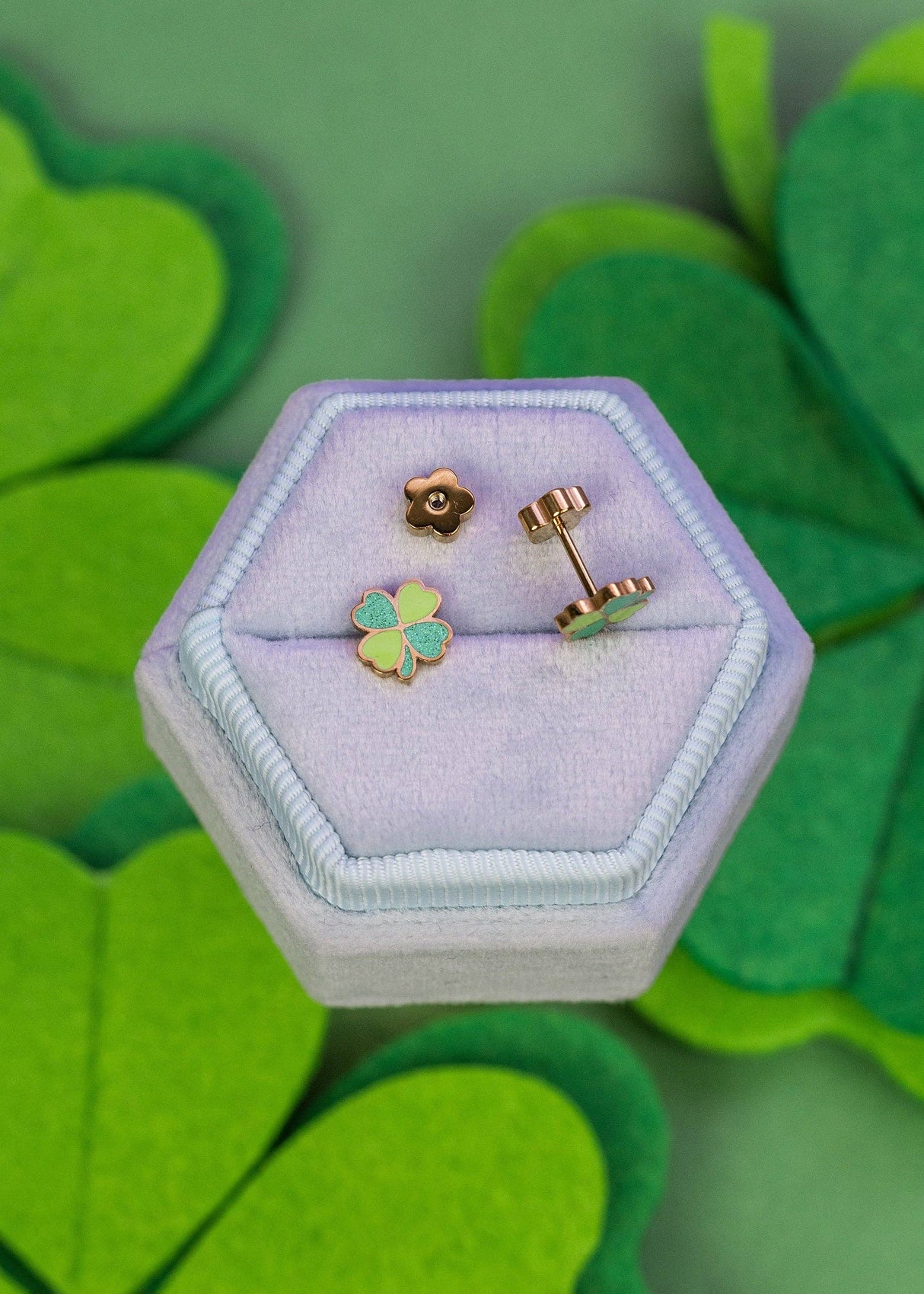 Pierced Co. Screwback Earrings - Four Leaf Clover