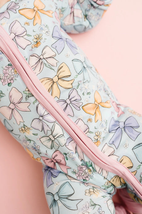 Bamboo Convertible Footie - Spring Bows