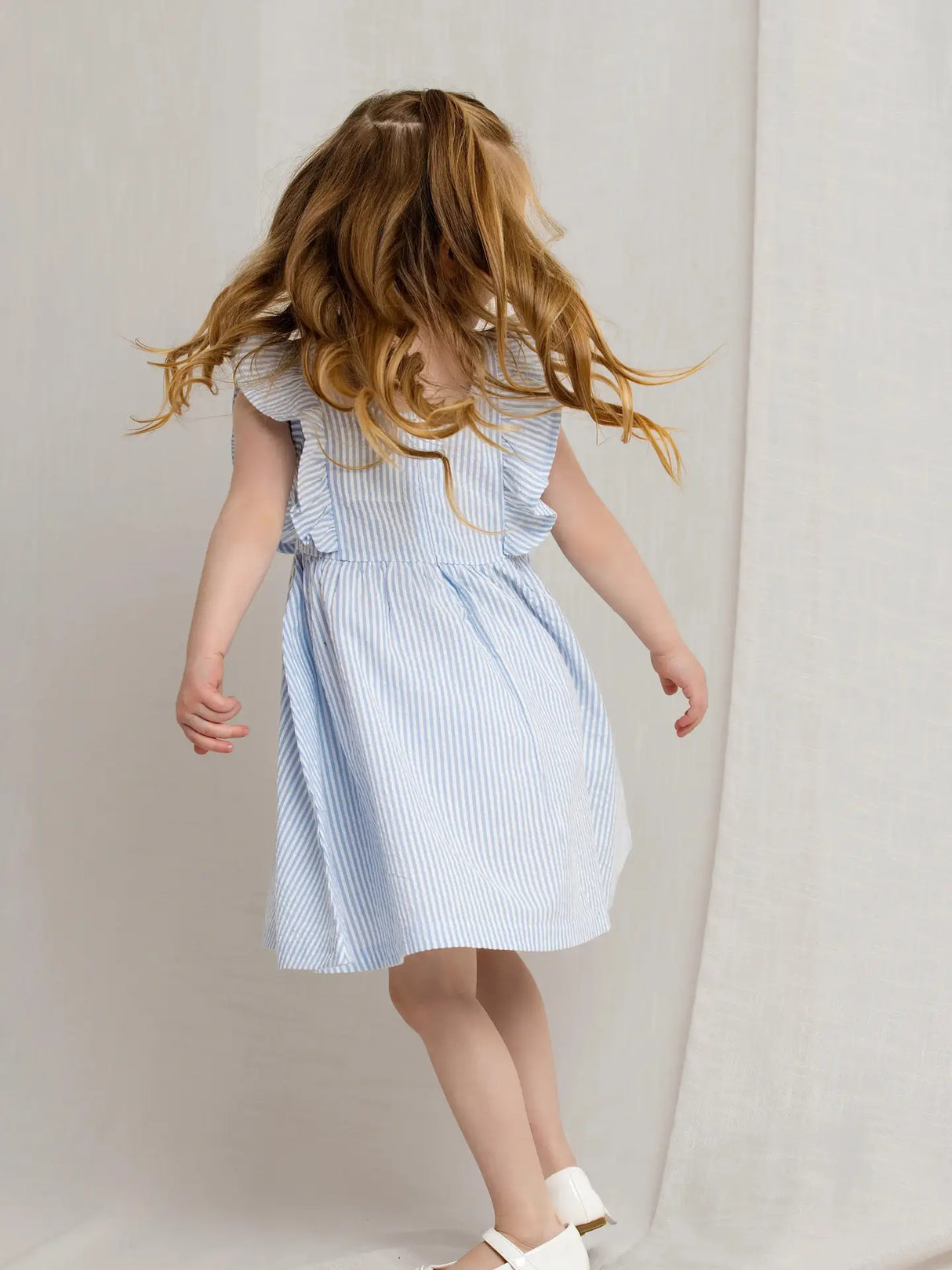 Garden Party Seersucker Dress - Powder Blue