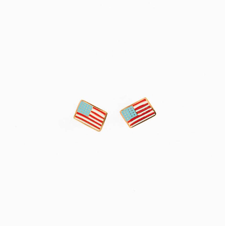 Pip Pop Post Earrings - American Flag