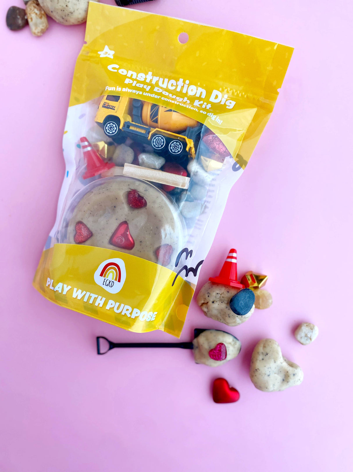 KidDough Play Kit - Valentine's "I Dig You" Construction