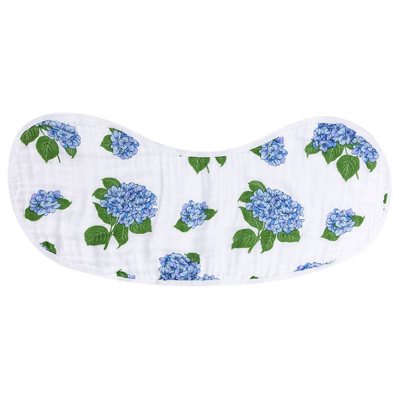 2-in-1 Burp Cloth and Bib - Hydrangeas