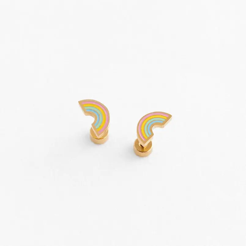 Pip Pop Post Earrings - Pastel Rainbow