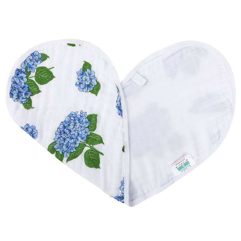 2-in-1 Burp Cloth and Bib - Hydrangeas
