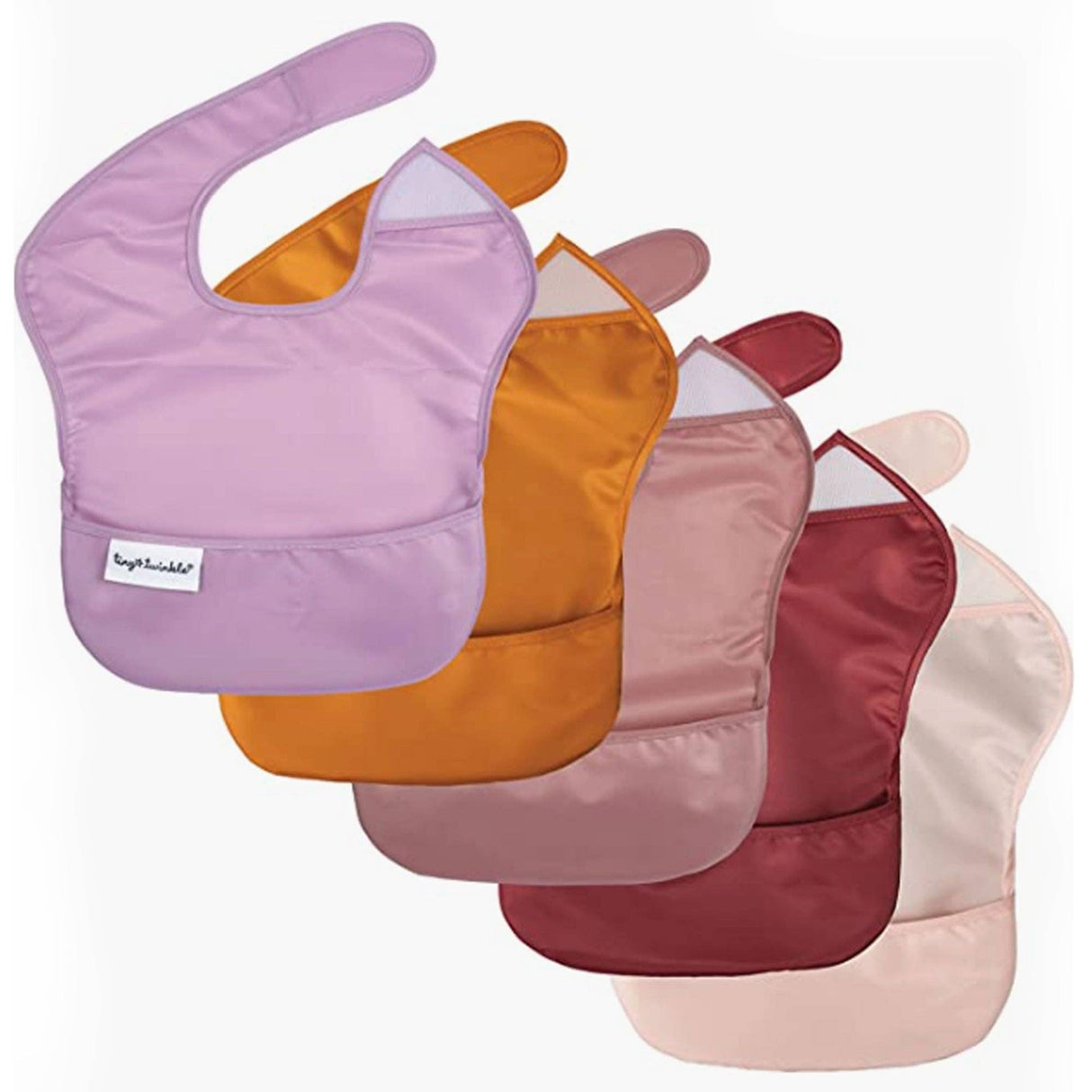 5 Mess-Proof Easy Bibs - Orchid Burgundy