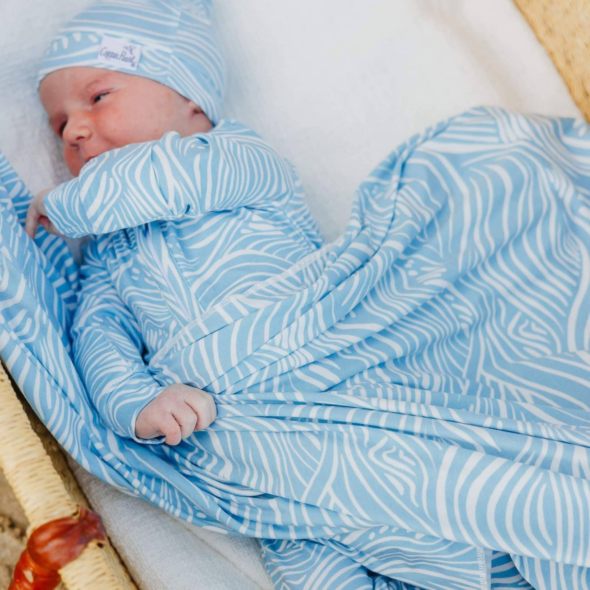 Knit Swaddle Blanket - Surf