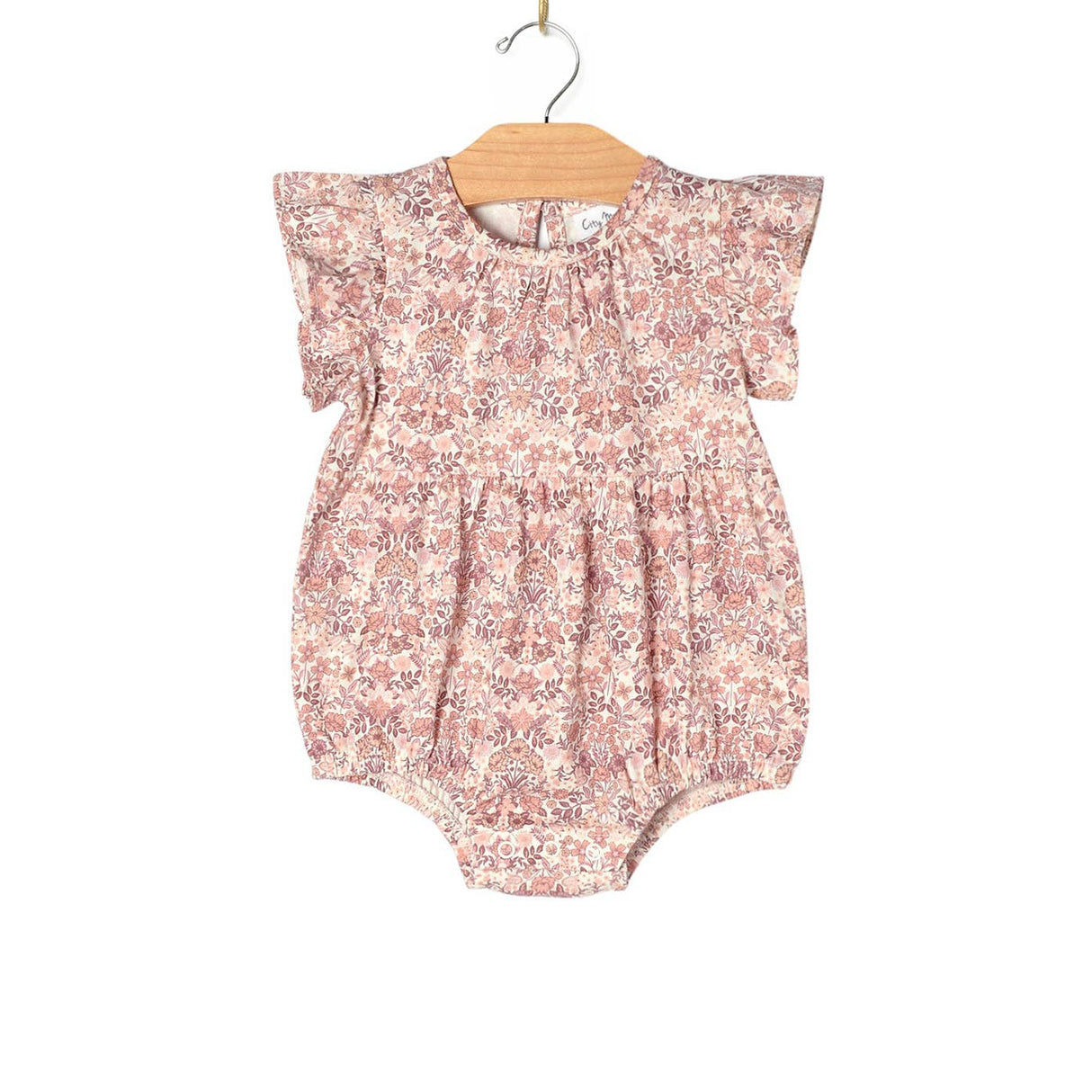 City Mouse Flutter Sleeve Short Romper - Spring Bouquet