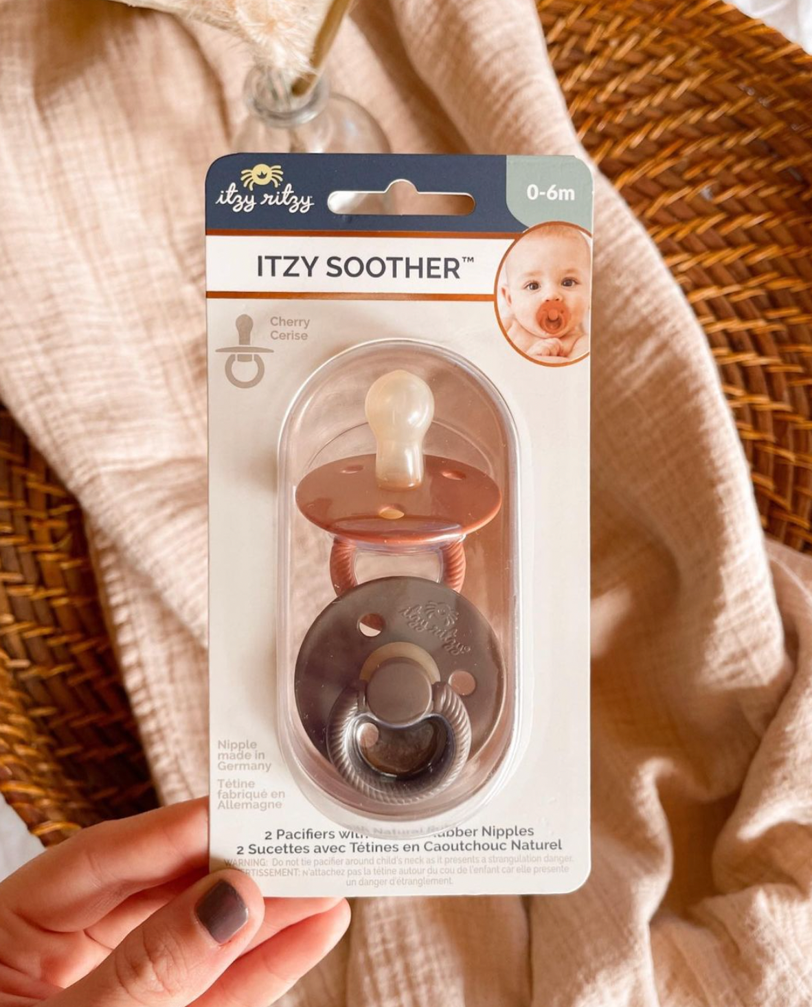 Itzy Soother Natural Rubber Paci Set - Blossom + Rosewood