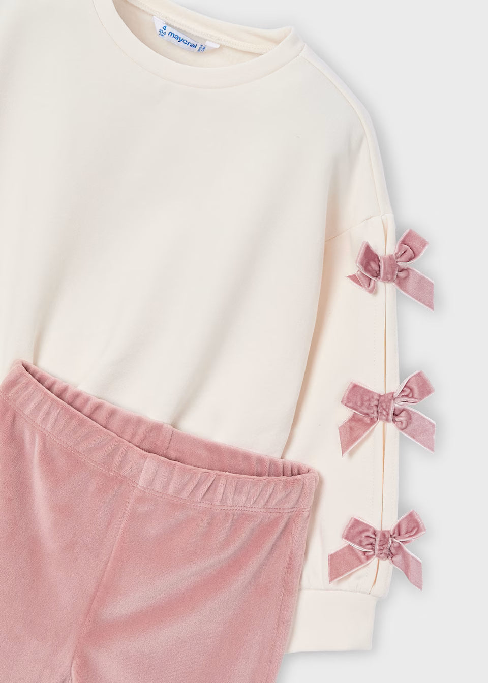 Pullover and Velour Flares - Blush