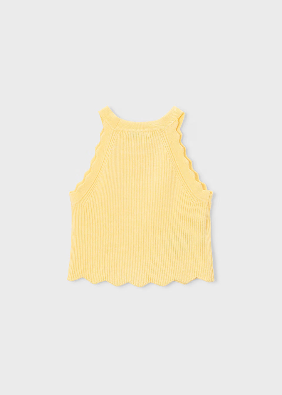 Knit Scalloped Tank - Lemon
