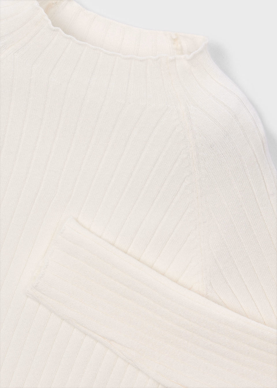 Ribbed Mock Neck Sweater - Soy