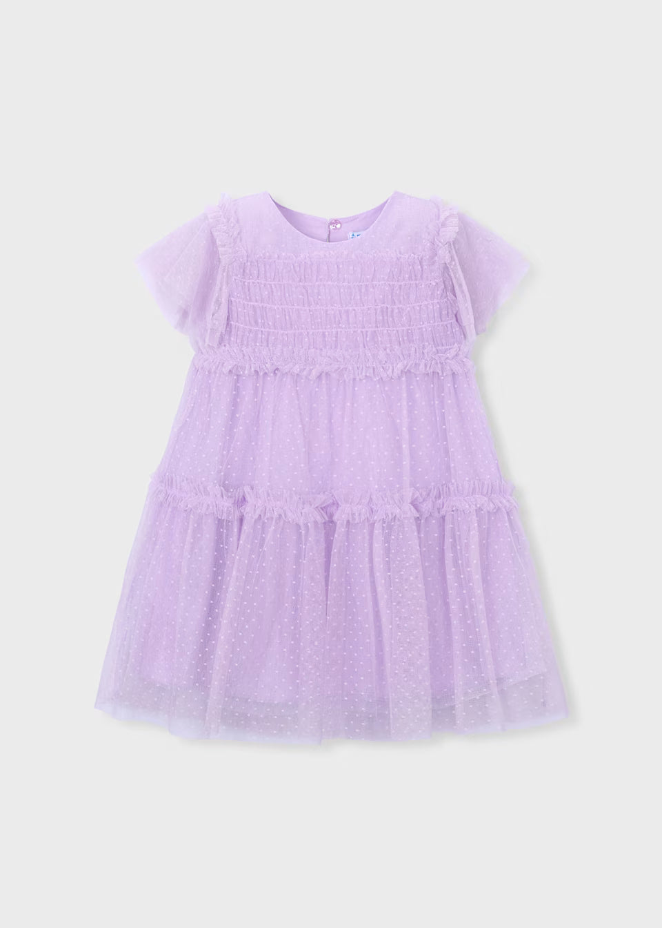 Short Sleeve Tulle Dress - Lilac