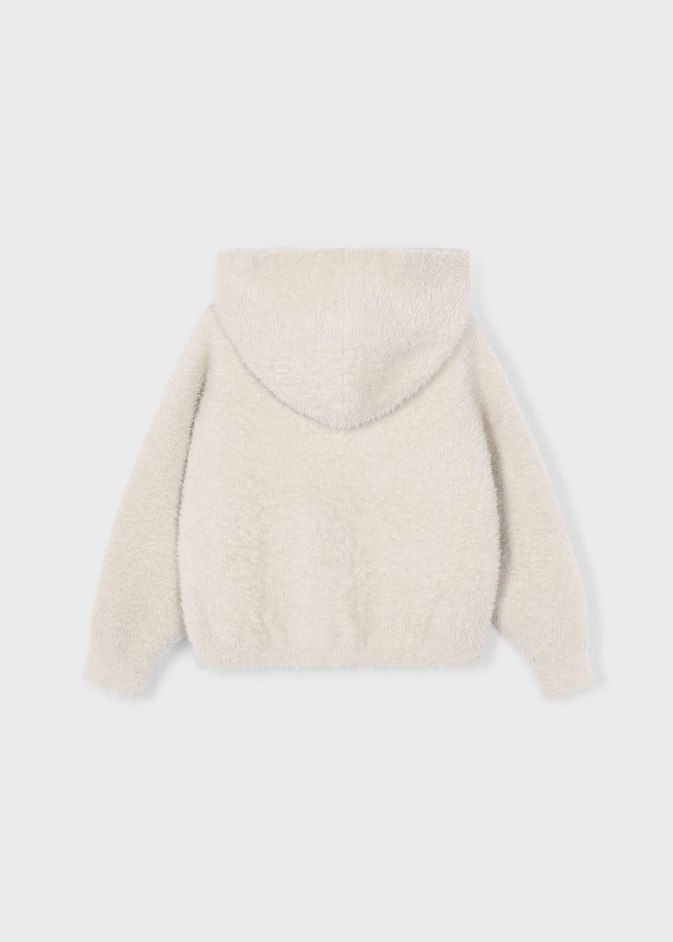 Fuzzy Knit Hoodie - Almond