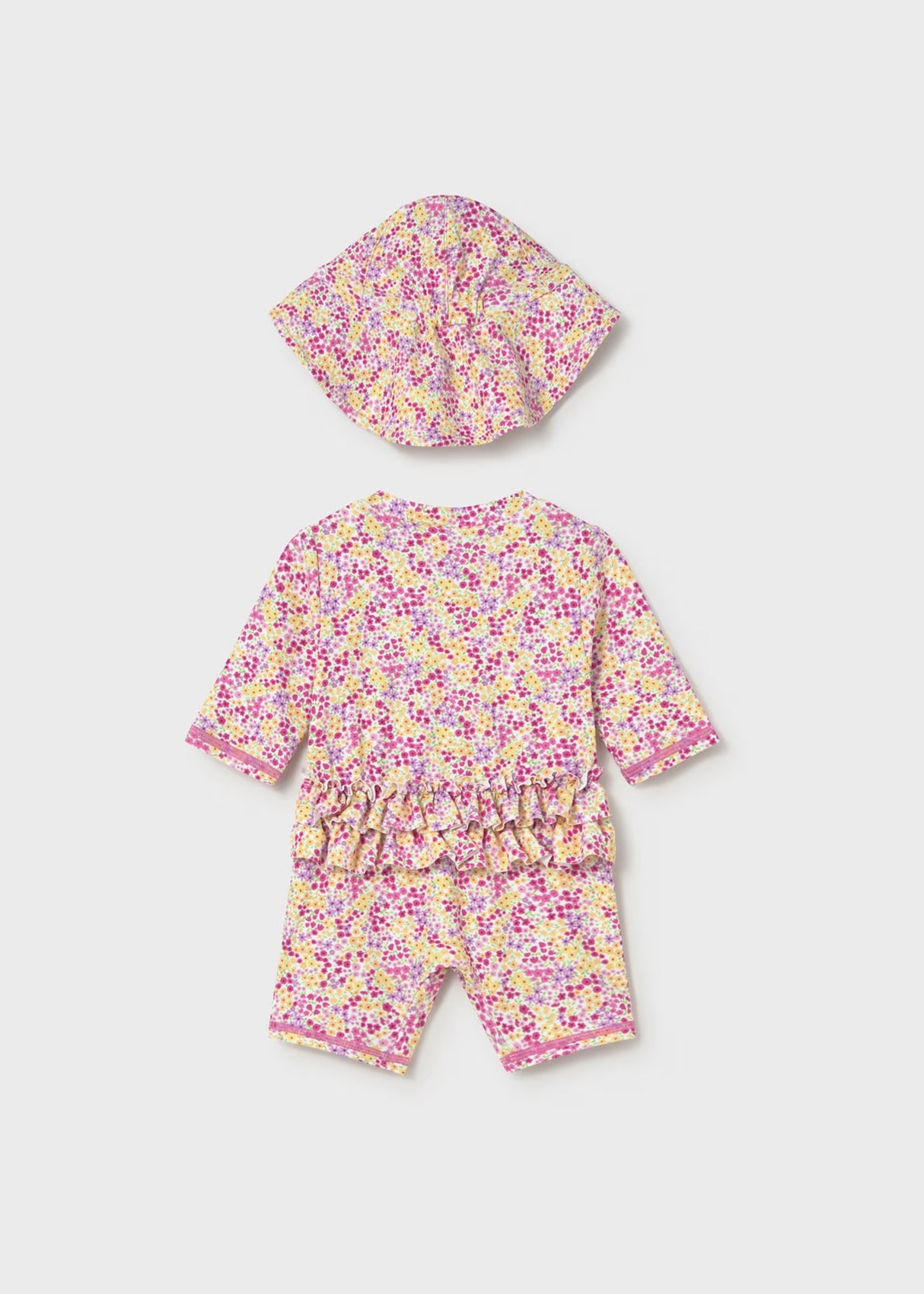 Ruffle Rashguard and Hat - Rose