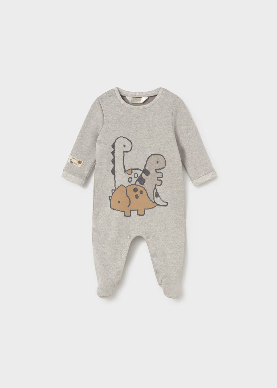 Knit Snap Footie - Dino