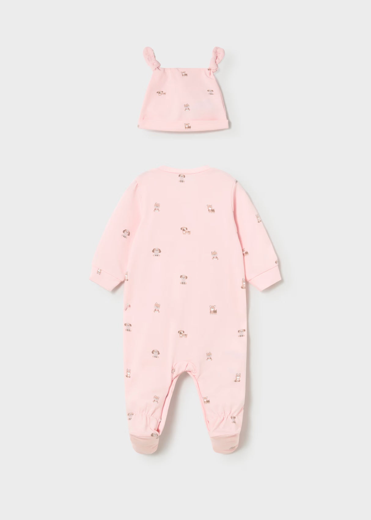 Footie and Hat - Pink Pups