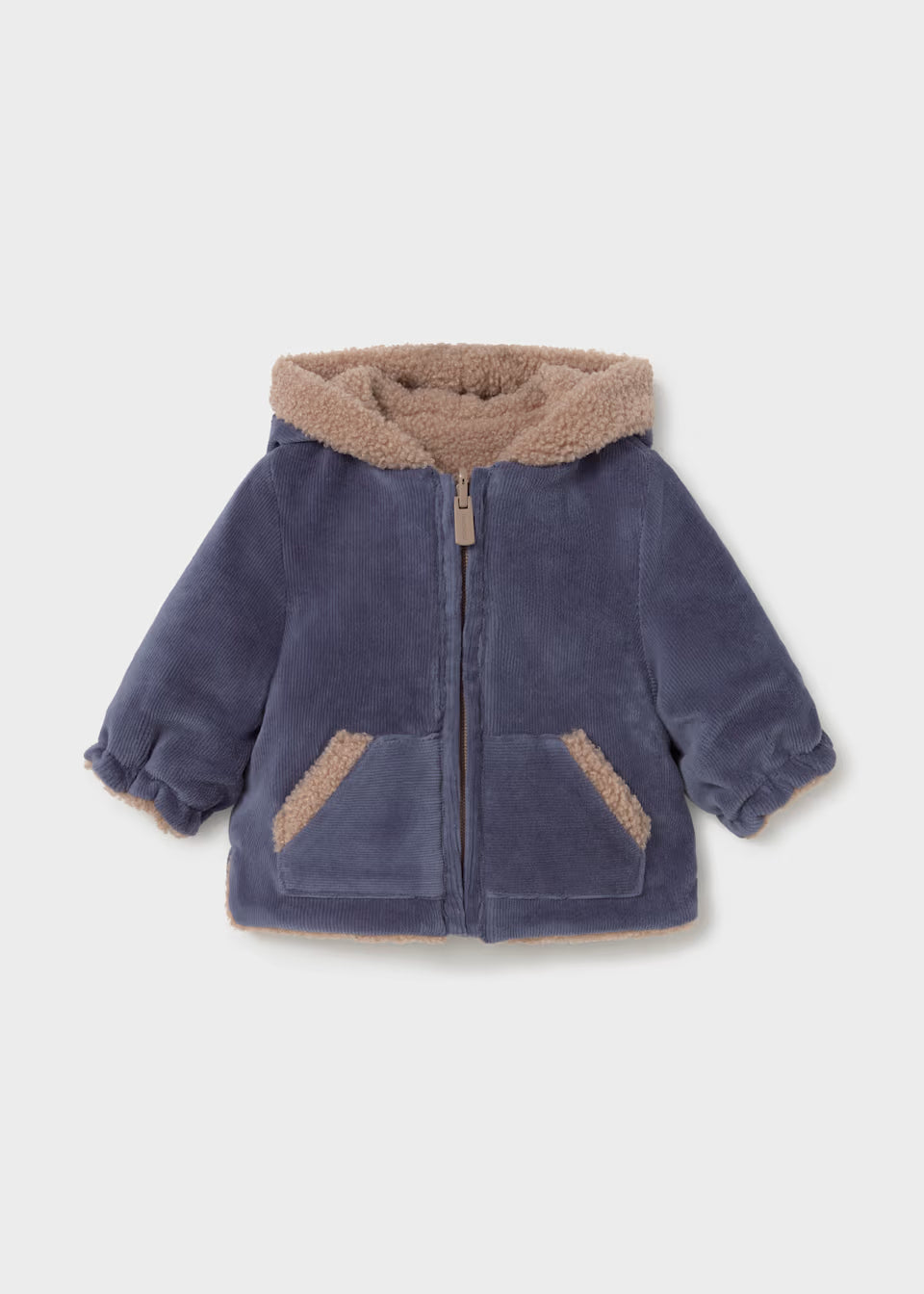 Reversible Sherpa Lined Zip Up - Indigo