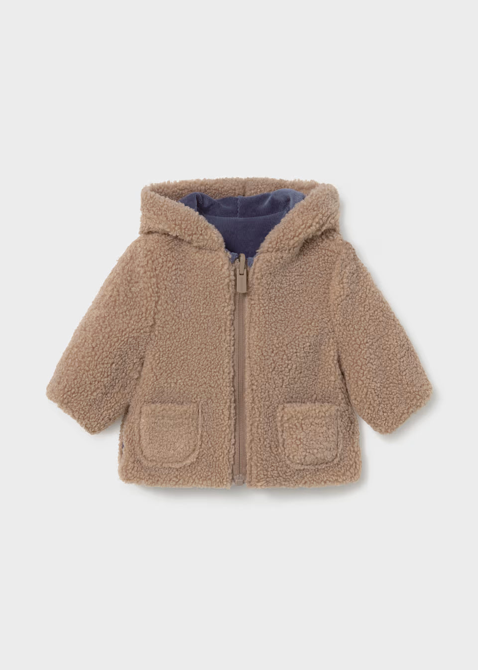Reversible Sherpa Lined Zip Up - Indigo