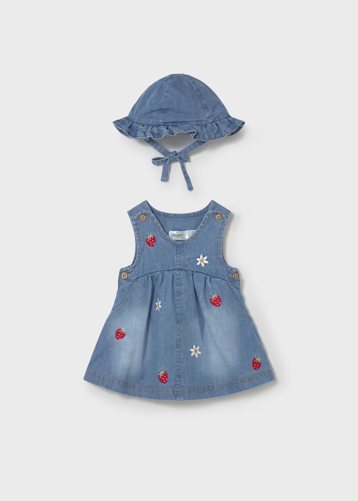 Embroidered Dress and Hat - Denim