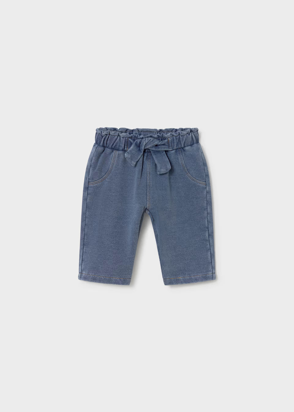 Tied Pull On Jeans - Medium Wash