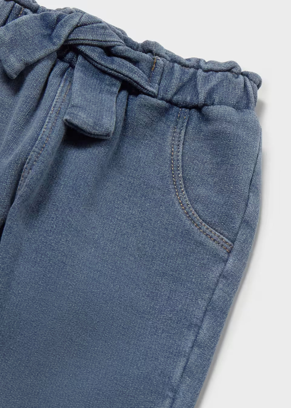 Tied Pull On Jeans - Medium Wash