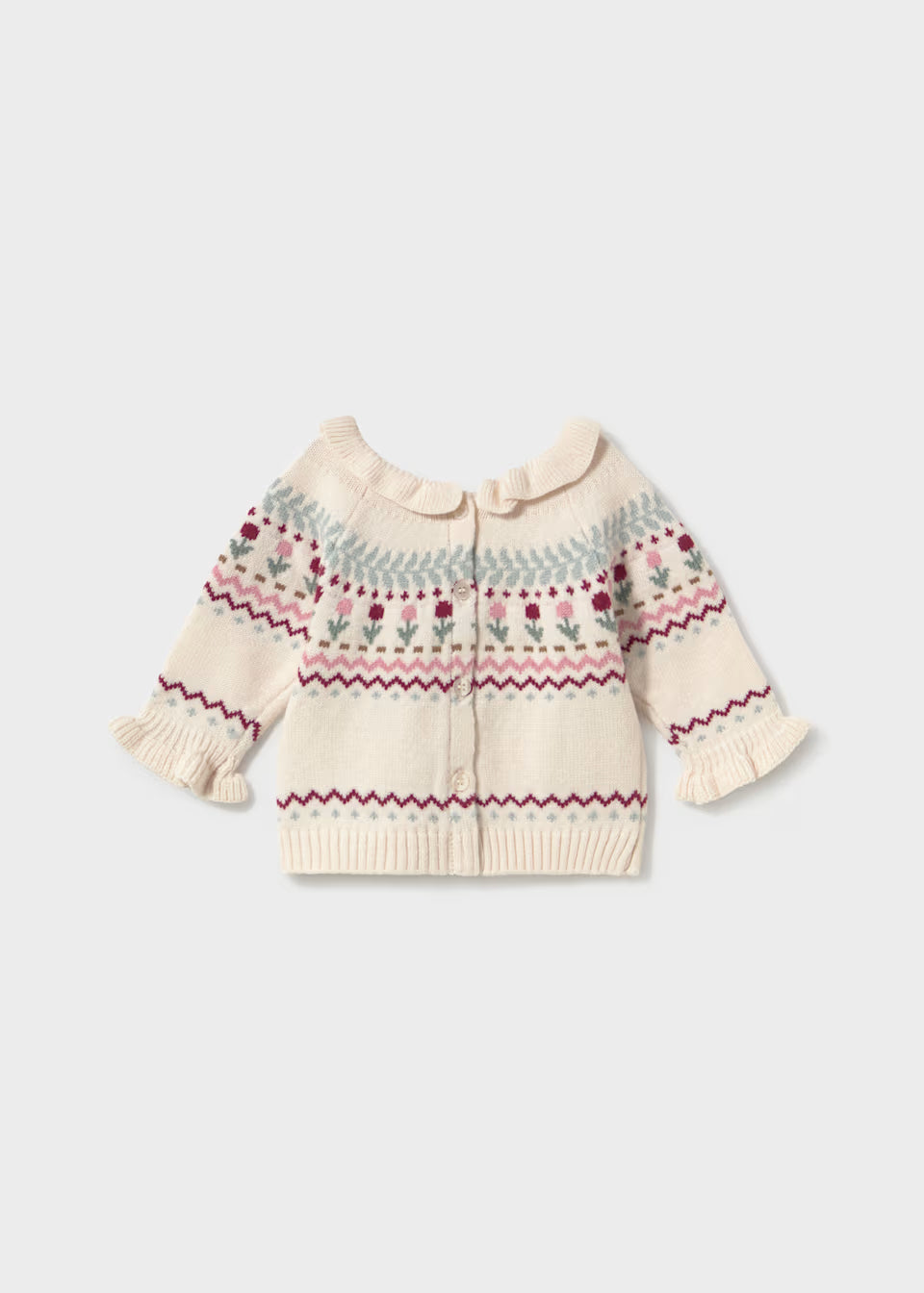 Knit Ruffle Cardigan - Tulips