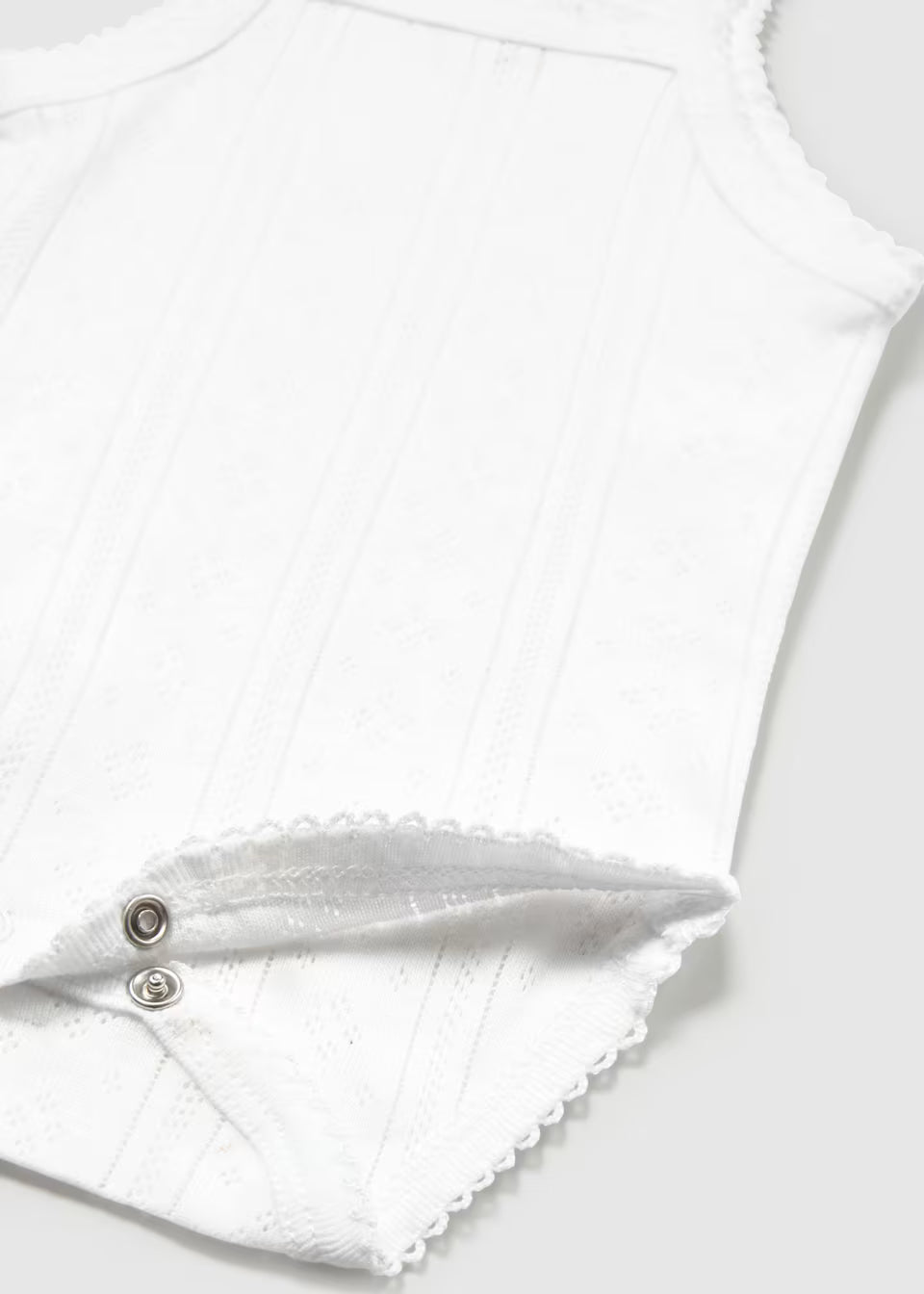 Pointelle Tank Bodysuit - White