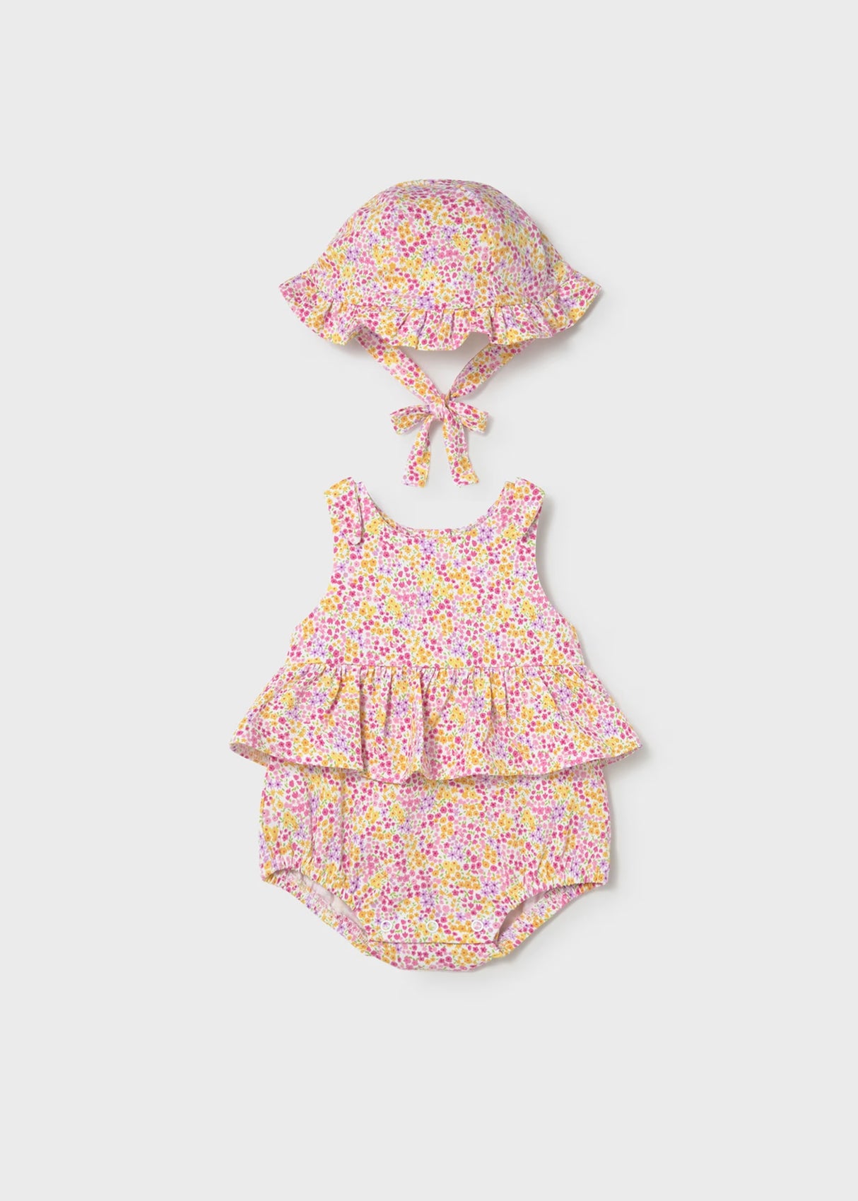 Bubble Romper and Hat - Rose