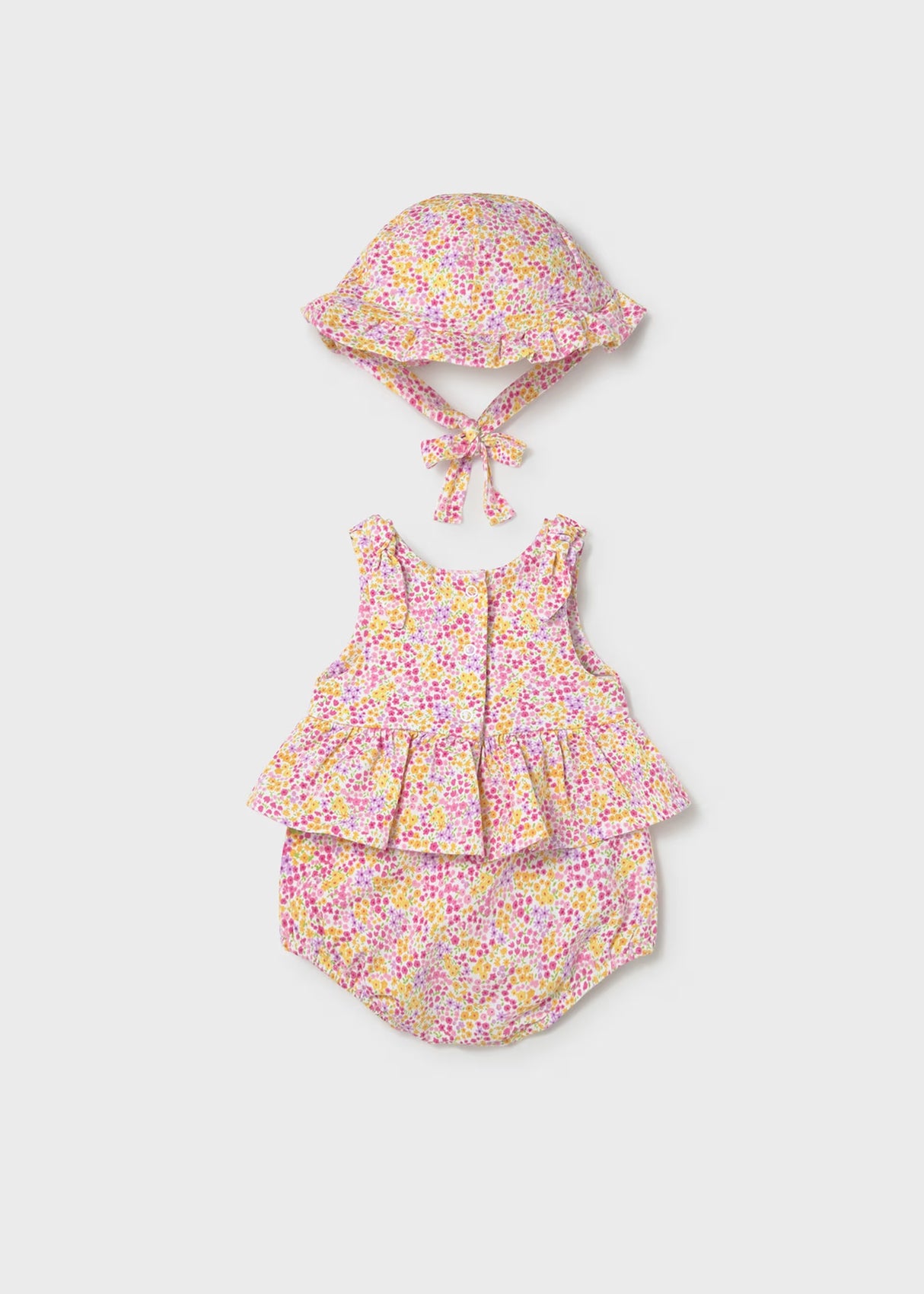 Bubble Romper and Hat - Rose