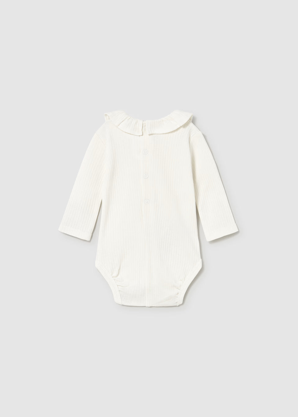 Ruffle Collar Bodysuit - Natural