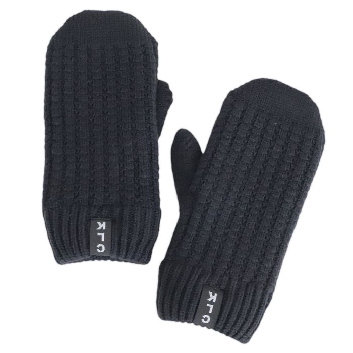 Soft Touch Knit Mittens - Black