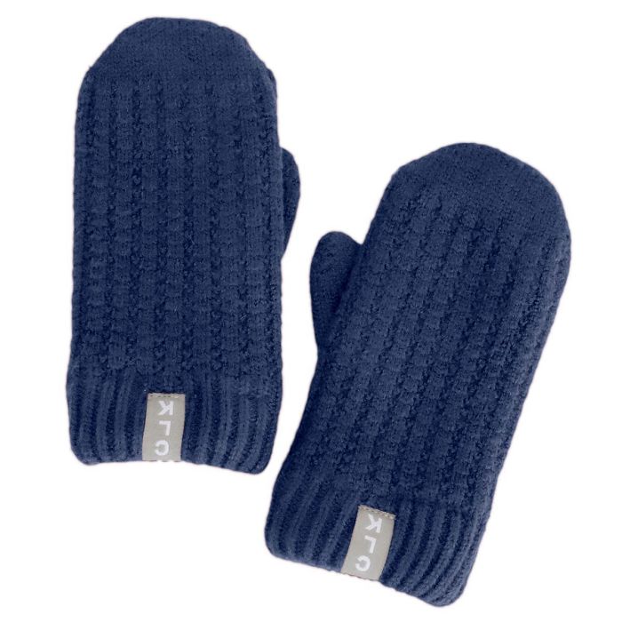 Soft Touch Knit Mittens - Blue