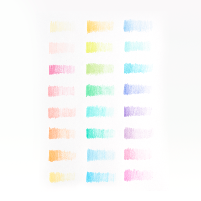 Pastel Hues Colored Pencils - 24