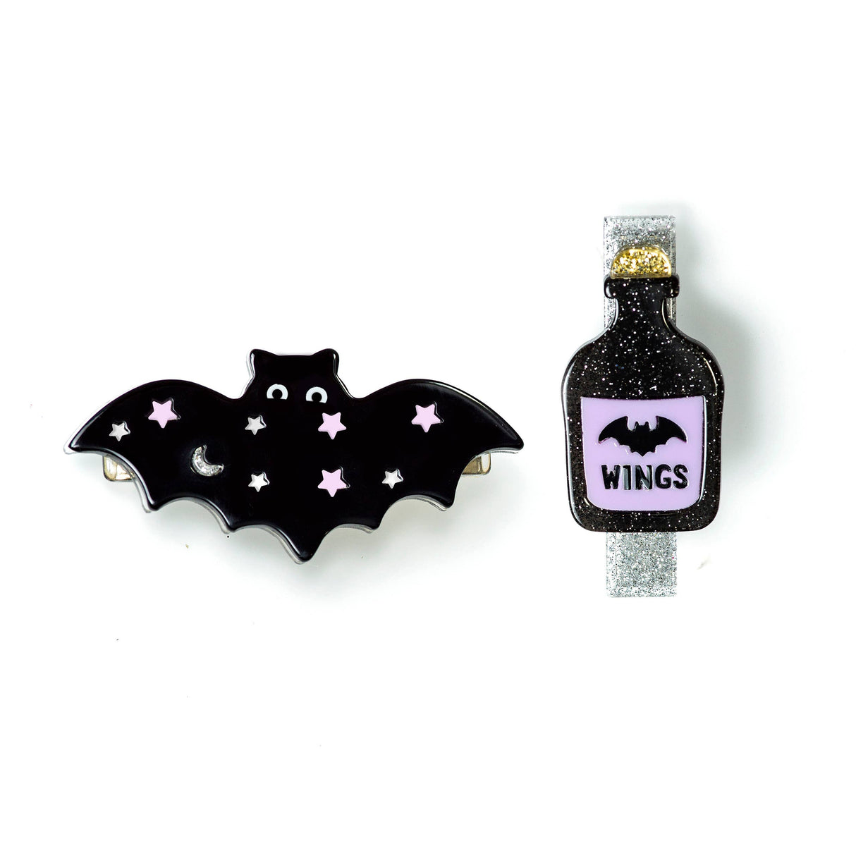 Acrylic Hair Clips - Starry Bat
