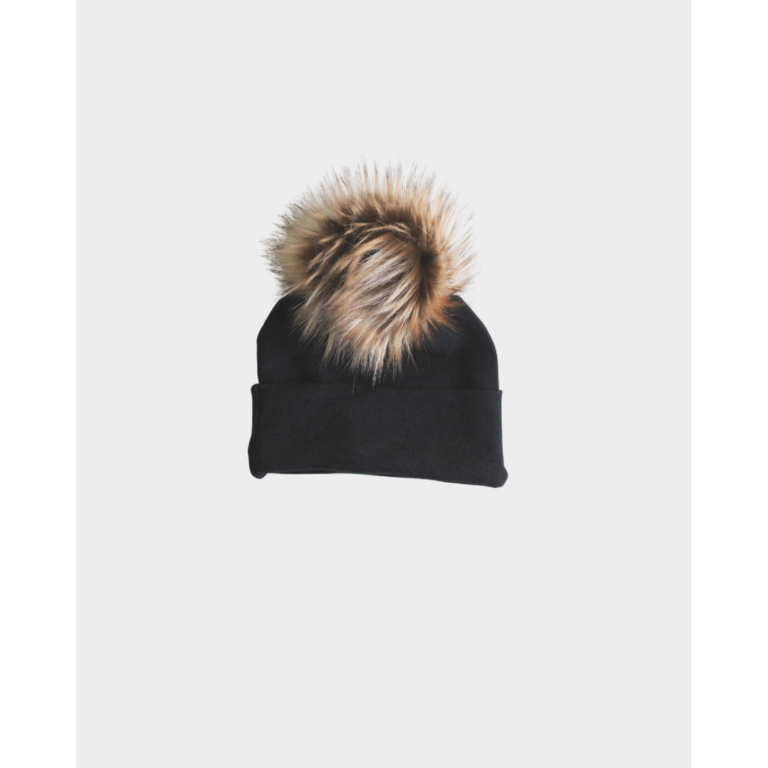 Faux Fur Pom Hat - Black FINAL SALE