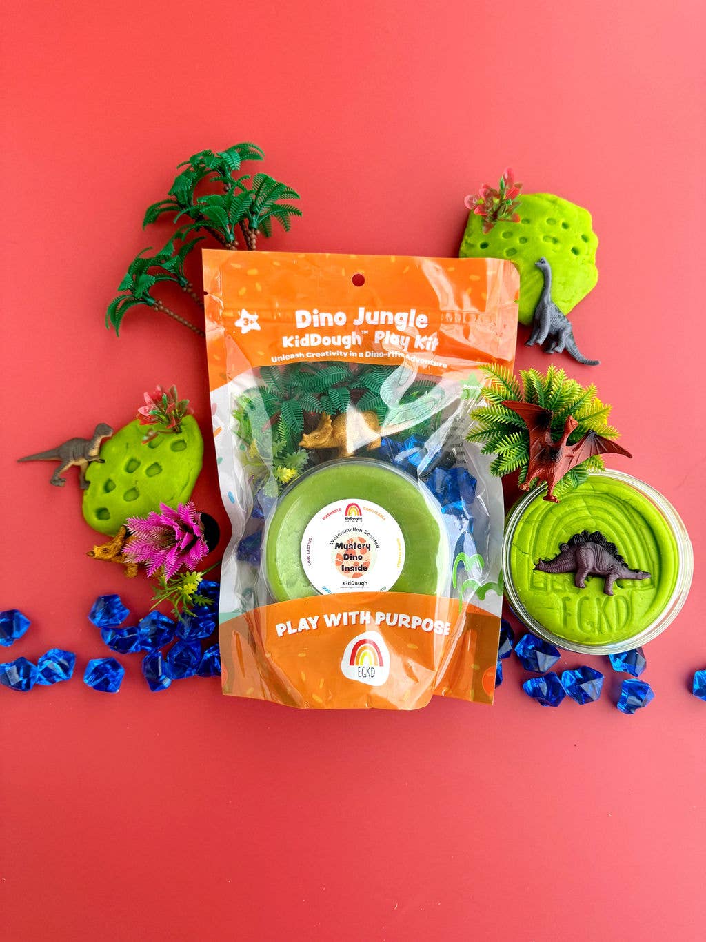 KidDough Play Kit - Dino Jungle (Watermelon)