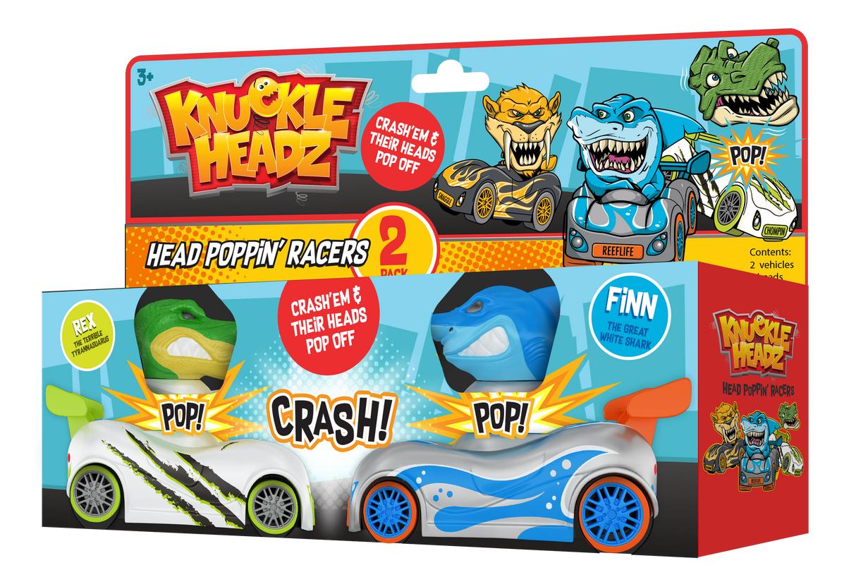 Knuckle-Headz Head Poppin' Crash Racers - Twin Pack