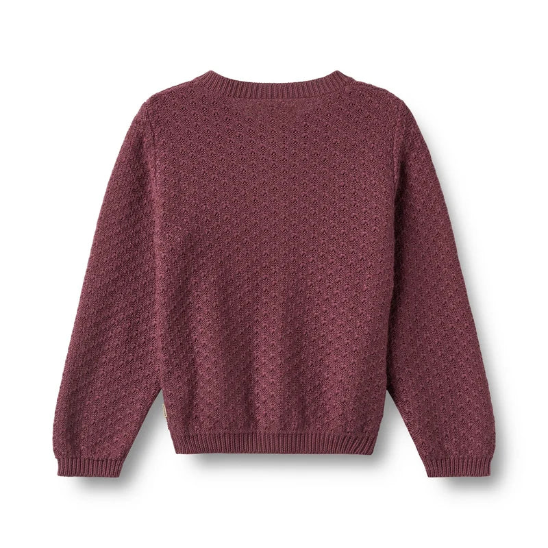 Magnella Knit Cardigan - Eggplant